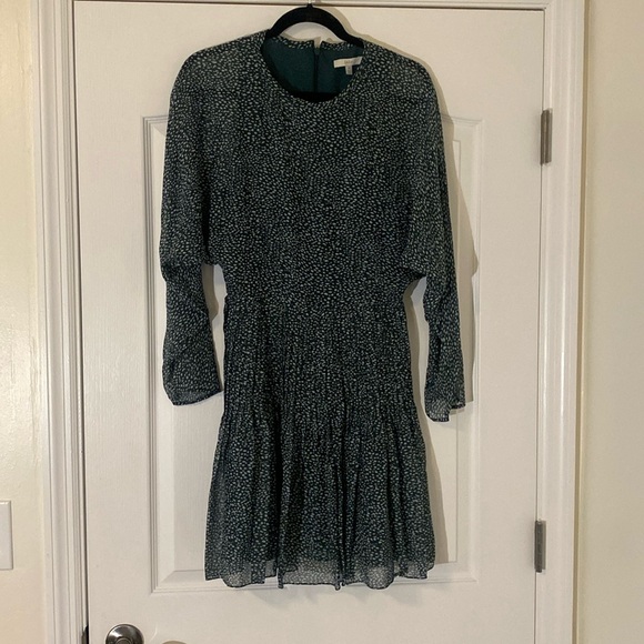 Joie Garonne Batwing-Sleeve Printed Silk Dress - Picture 2 of 14